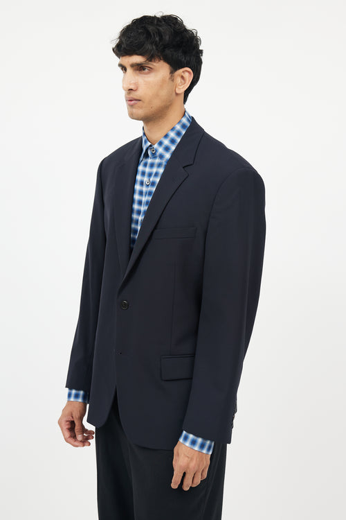 Prada Navy Wool Two Pocket Blazer