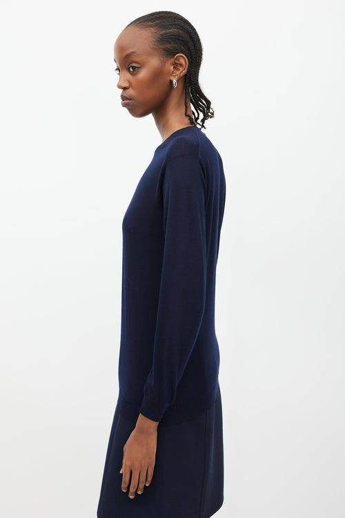 Prada Navy Rounded Neck Sweater