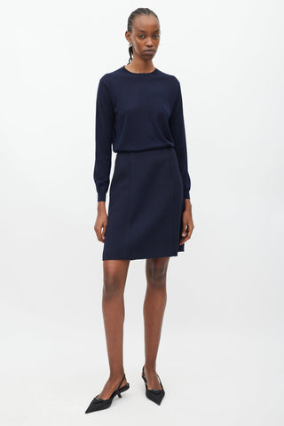 Prada Navy Rounded Neck Sweater