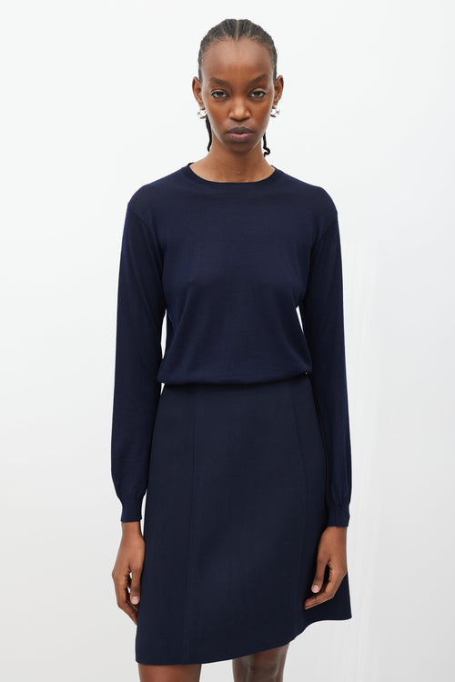 Prada Navy Rounded Neck Sweater