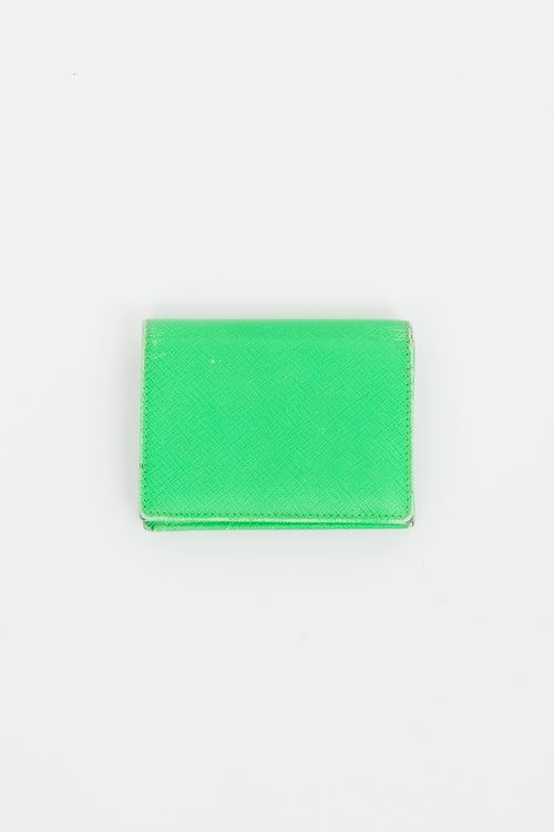 Prada Neon Green Compact Wallet