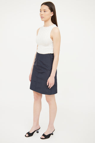 Prada Navy Nylon Skirt