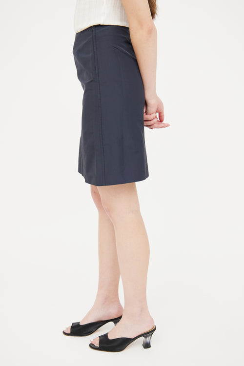 Prada Navy Nylon Skirt