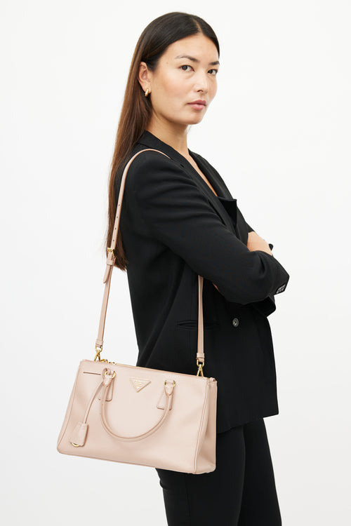 Prada Pink Saffiano Galleria Shoulder Bag