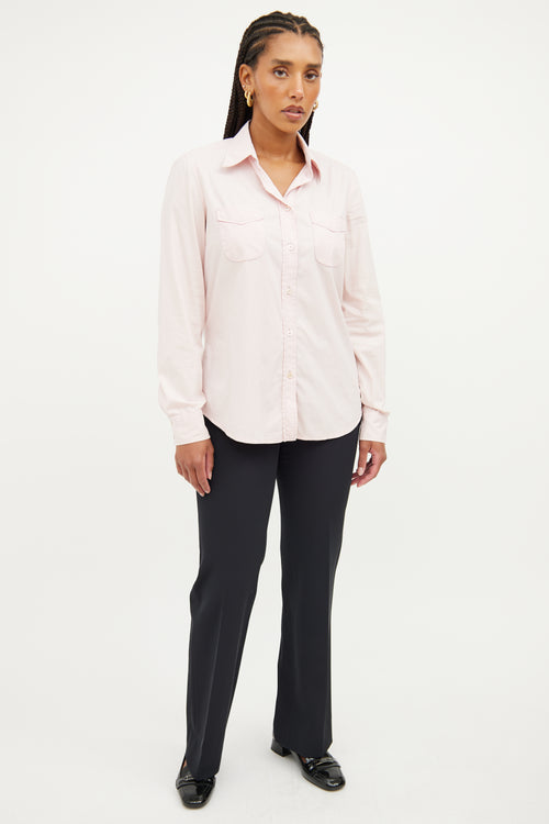 Prada Pink Button Up Top