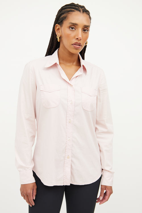 Prada Pink Button Up Top