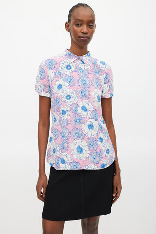 Prada Pink 
Multicolour Floral Shirt