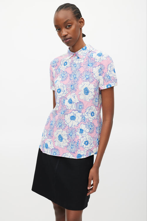 Prada Pink 
Multicolour Floral Shirt