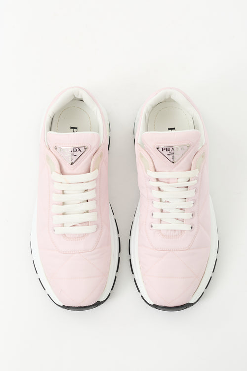 Prada Pink Nylon Piuma Sneaker