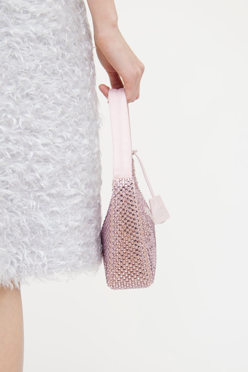 Prada 2021 Pink Crystal Re-Edition Bag