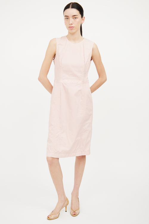 Prada Pink Cotton Sleeveless Panel Dress