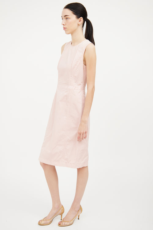 Prada Pink Cotton Sleeveless Panel Dress