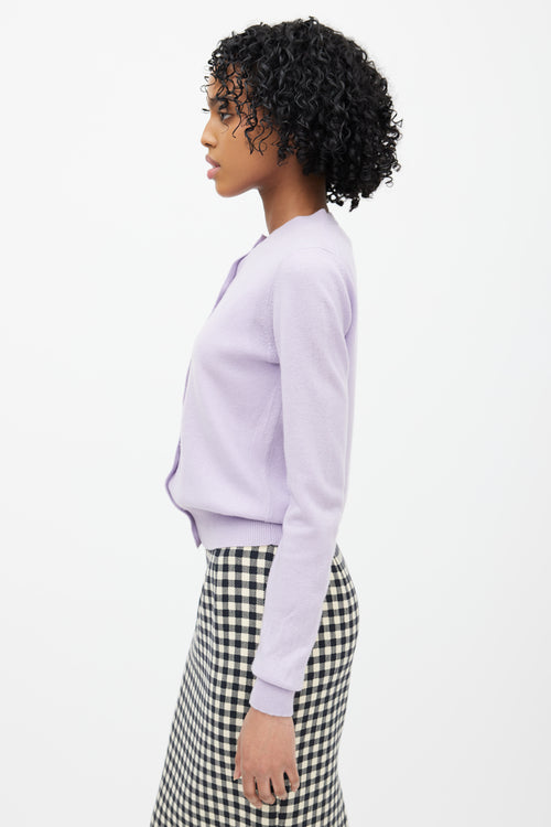 Prada Purple Cashmere Knit Cardigan