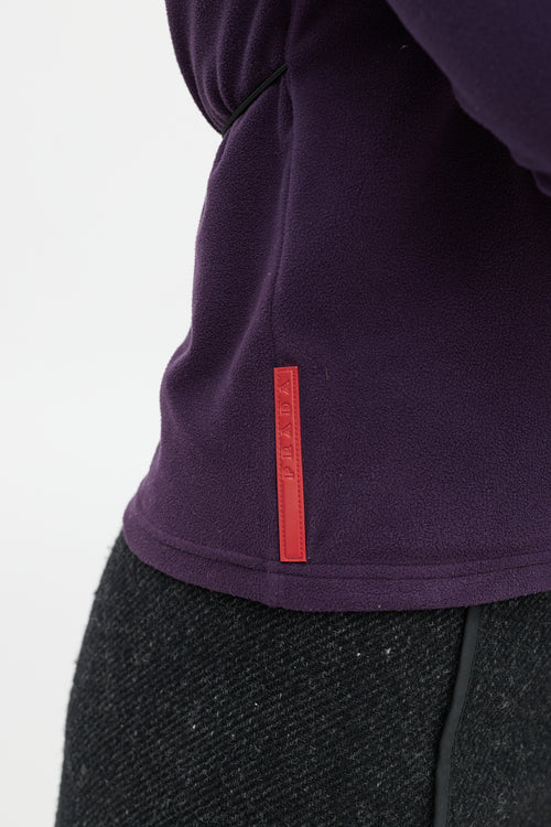 Prada Purple Fleece Drawstring Top