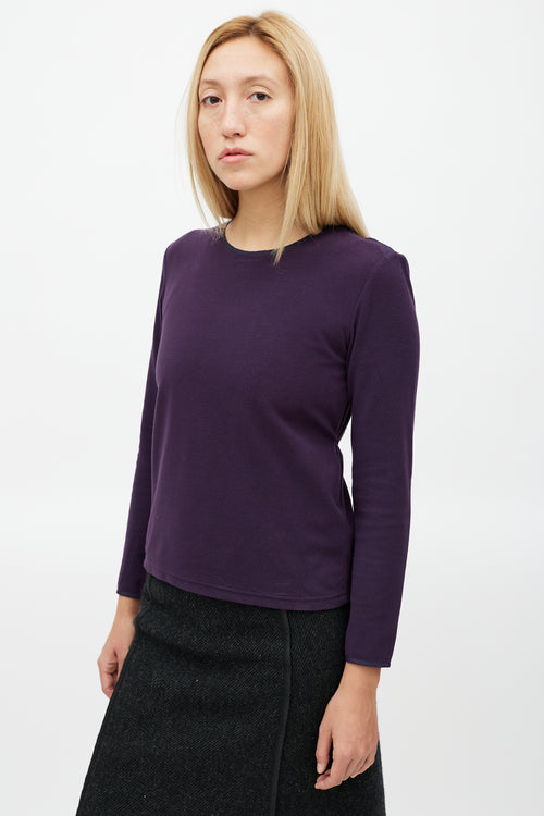 Prada Purple Fleece Drawstring Top