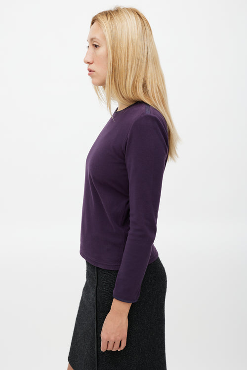 Prada Purple Fleece Drawstring Top