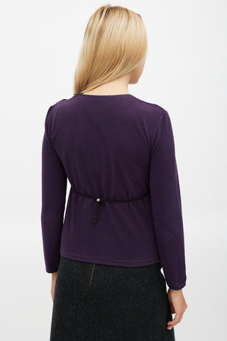 Prada Purple Fleece Drawstring Top