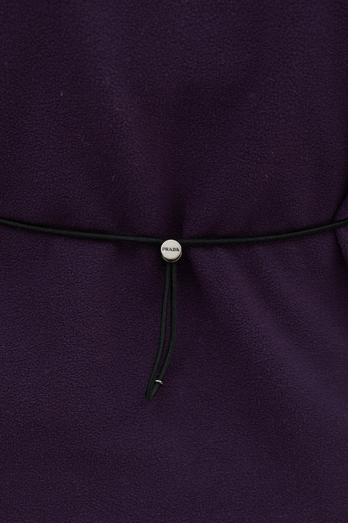 Prada Purple Fleece Drawstring Top