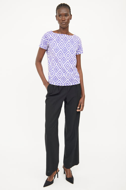 Prada Purple Geometric Print Top