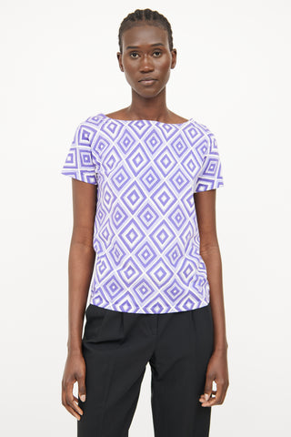 Prada Purple Geometric Print Top