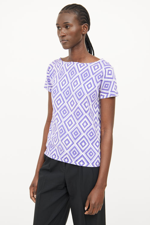 Prada Purple Geometric Print Top