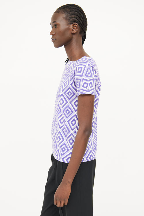 Prada Purple Geometric Print Top