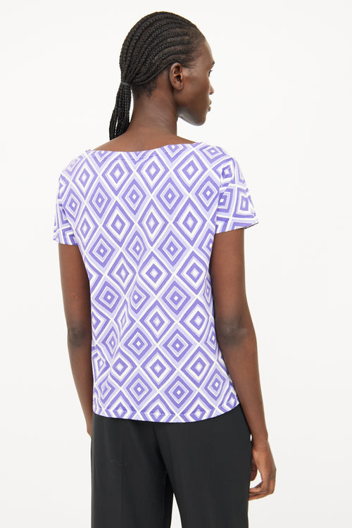 Prada Purple Geometric Print Top