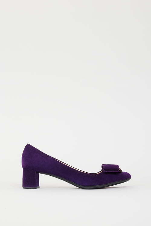 Prada Purple Suede Bow Pump