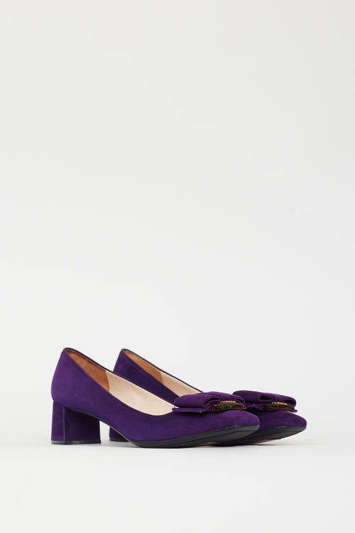 Prada Purple Suede Bow Pump