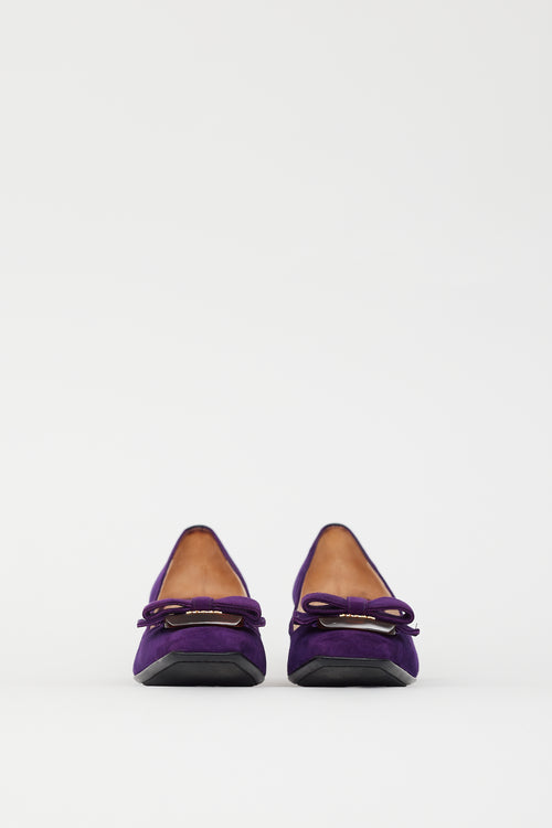 Prada Purple Suede Bow Pump