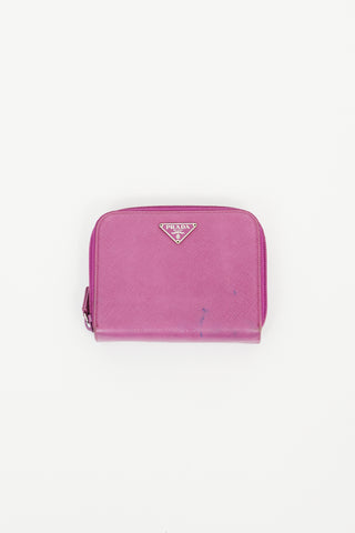 Prada Purple Saffiano Leather Bi-Fold Wallet