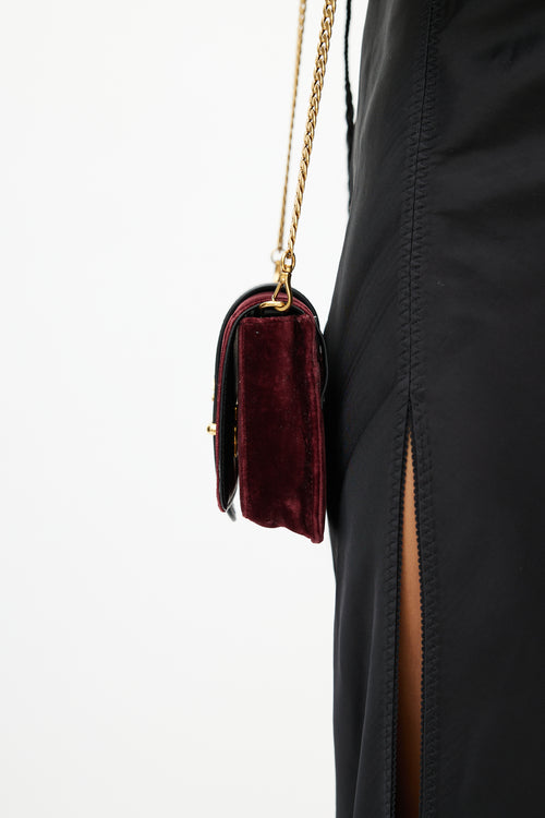 Prada Red 
Black Cahier Velvet Bag