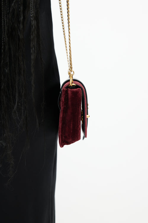 Prada Red 
Black Cahier Velvet Bag