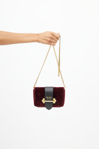 Prada Red 
Black Cahier Velvet Bag