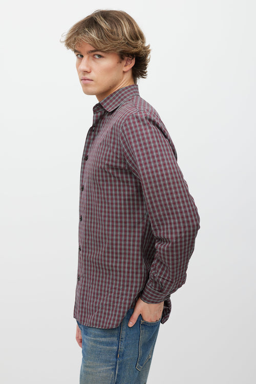 Prada Red 
Black Check Shirt