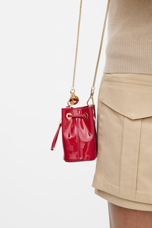 Prada Red 
Gold Vernice Patent Mini Bag