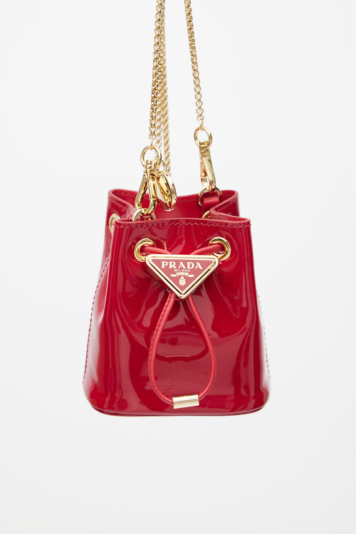 Prada Red 
Gold Vernice Patent Mini Bag