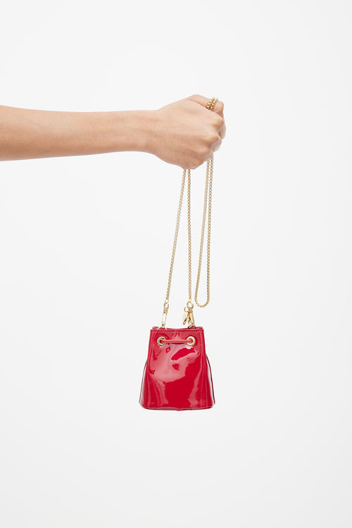 Prada Red 
Gold Vernice Patent Mini Bag