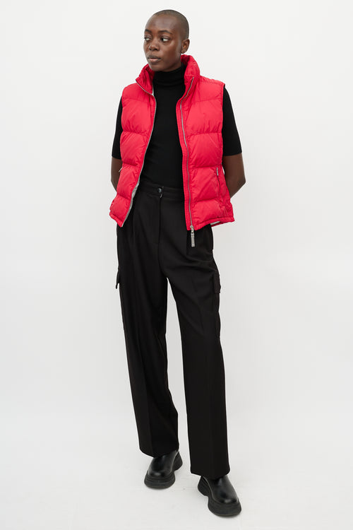 Prada Red Nylon Puffer Vest