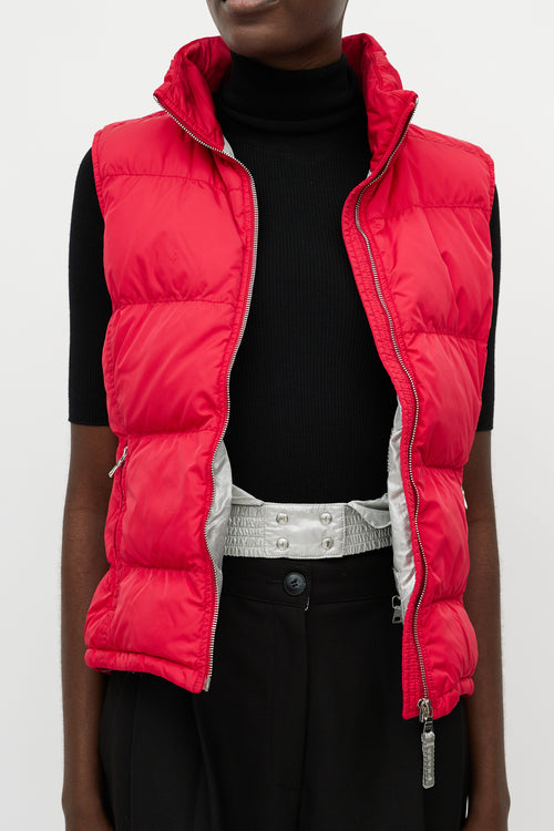 Prada Red Nylon Puffer Vest