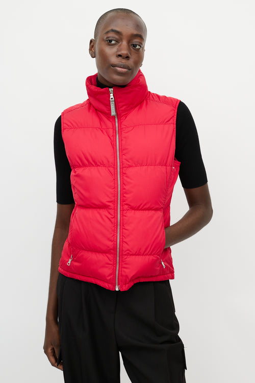 Prada Red Nylon Puffer Vest