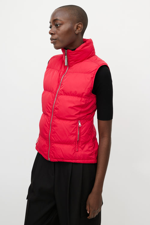 Prada Red Nylon Puffer Vest