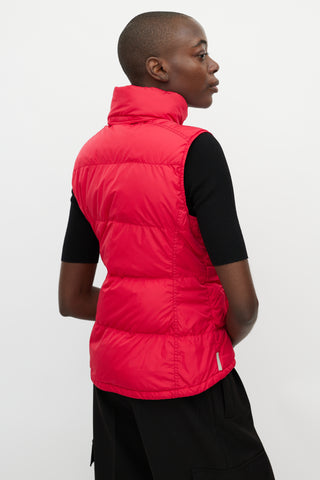 Prada Red Nylon Puffer Vest