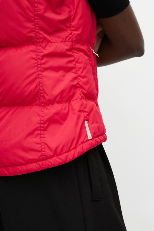 Prada Red Nylon Puffer Vest