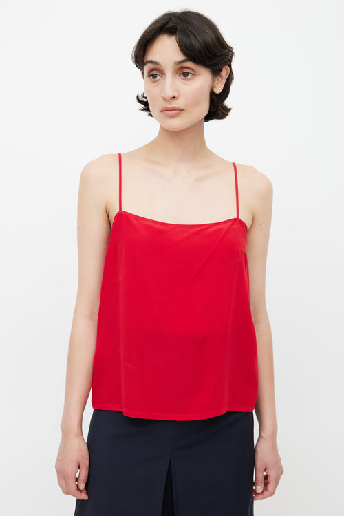 Prada Red Semi Sheer Blouse