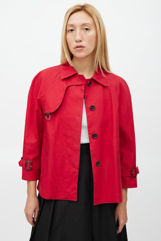 Prada Red Waxed Cotton Jacket