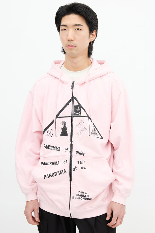 Prada SS 2021 Pink 
Black Graphic Hoodie