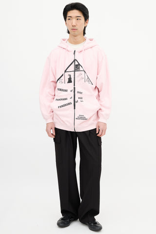 Prada SS 2021 Pink 
Black Graphic Hoodie