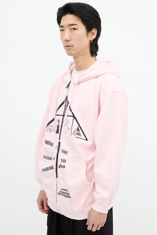 Prada SS 2021 Pink 
Black Graphic Hoodie