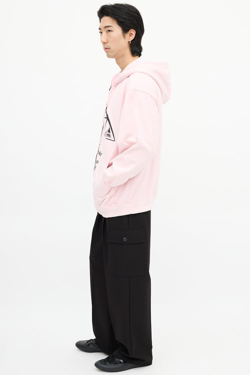 Prada SS 2021 Pink 
Black Graphic Hoodie